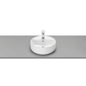 The Gap Over countertop vitreous china basin with taphole 400 x 130mm in white