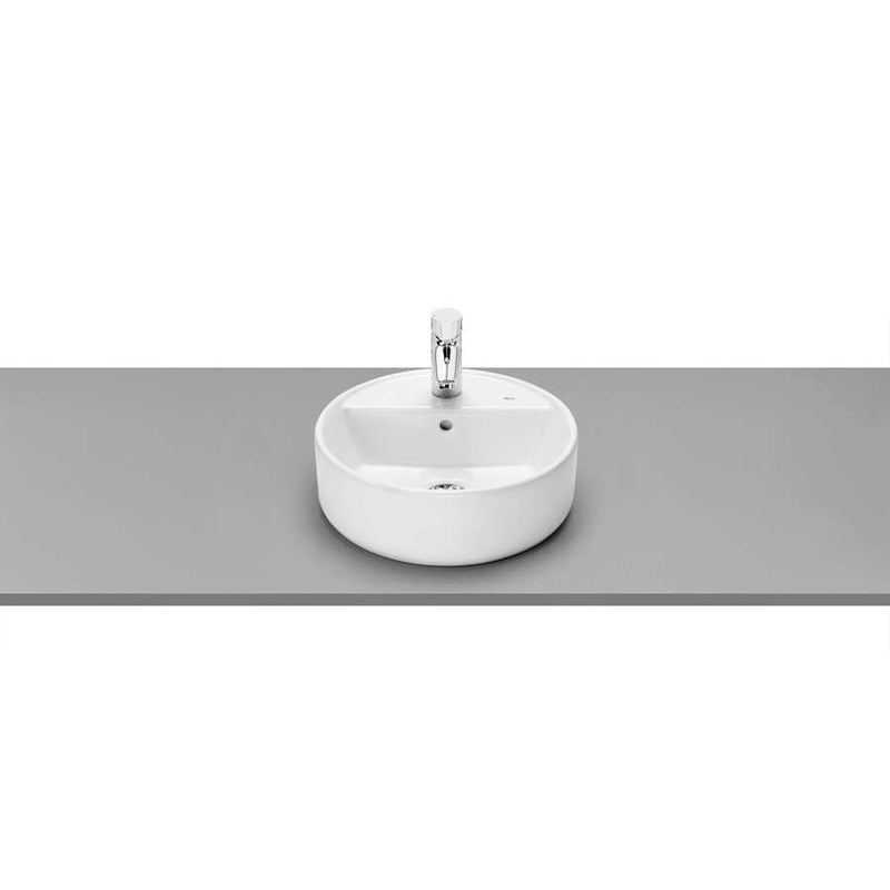 The Gap Over countertop vitreous china basin with taphole 400 x 130mm in white