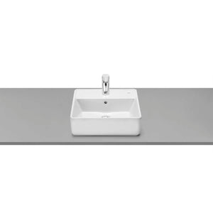 The Gap Over countertop vitreous china basin with taphole 420 x 130mm in white