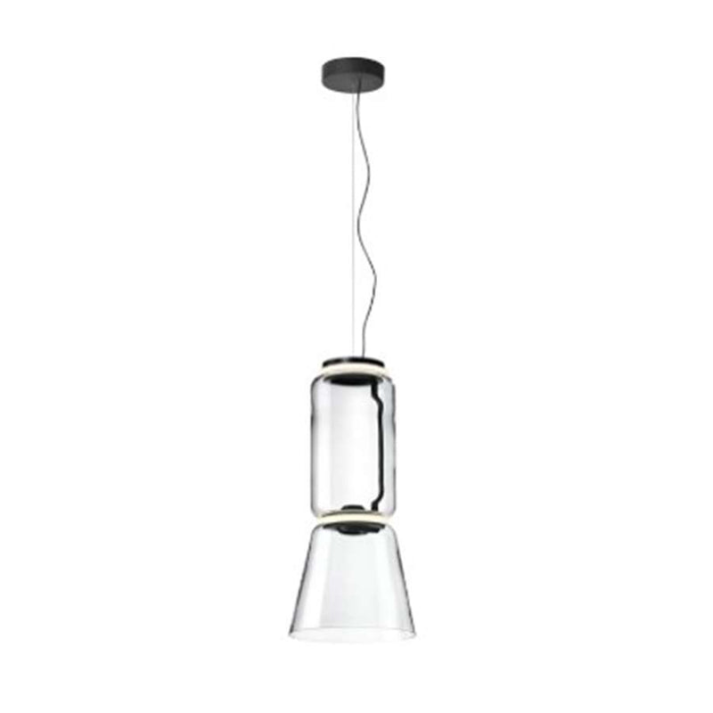 F0268000 Lighting Suspension 1 Low Cylinder And Cone Suspension Lamp, F0268000 - Black