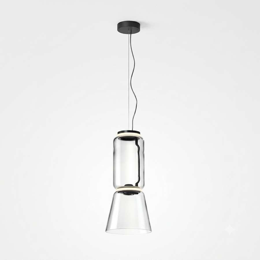 Noctambule Suspension 1 Low Cylinder and Cone Suspension Lamp