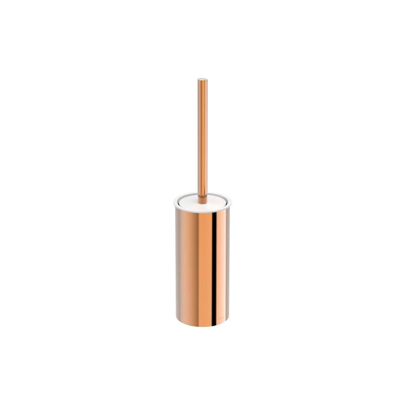 Tempo Floorstanding toilet brush holder in rose gold 96 x 96 x 413 mm