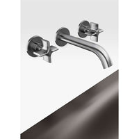 Built-in 3 holes basin mixer 232mm in brushed steel