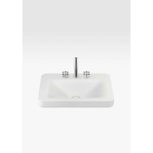 Over countertop washbasin in off-white with 3 tapholes