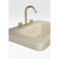 Over countertop washbasin in greige with 3 tapholes