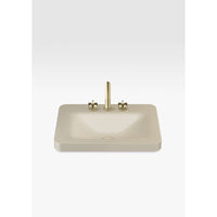 Over countertop washbasin in greige with 3 tapholes