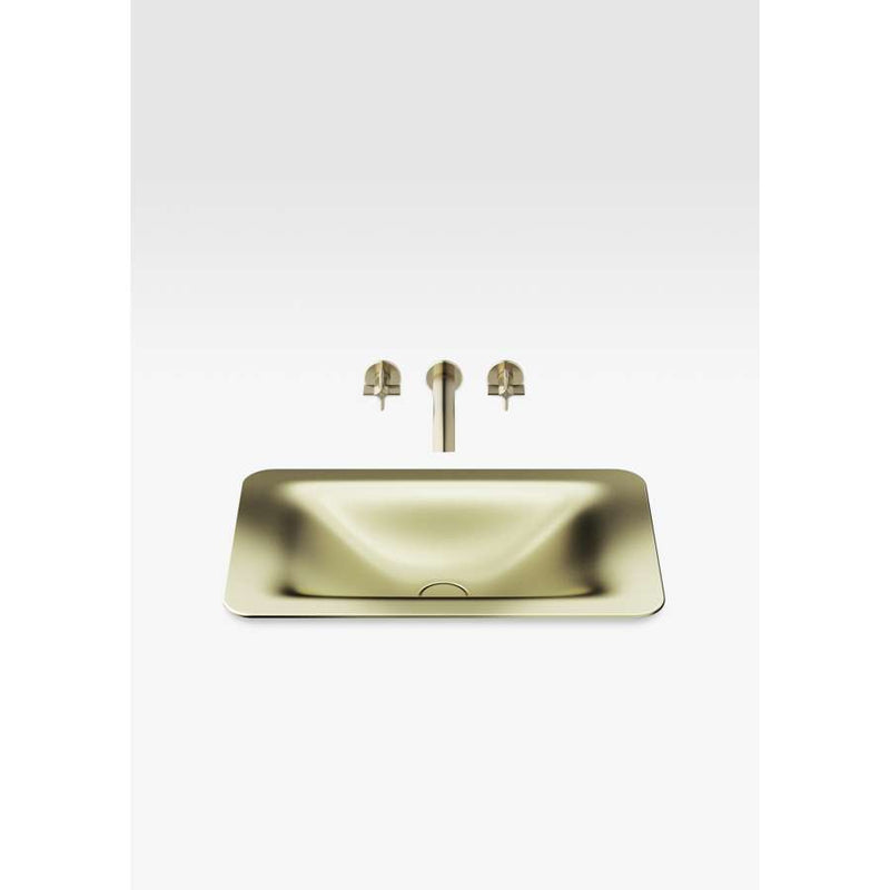 Countertop washbasin in shagreen matte gold 660mm