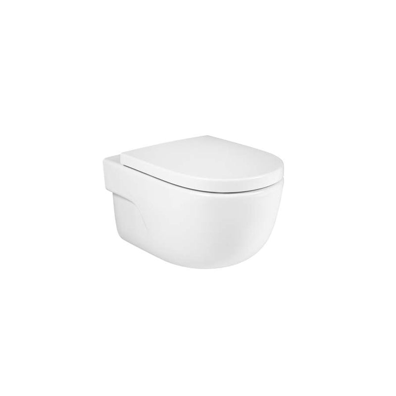 Meridian Vitreous china wall-hung Rimless WC with horizontal outlet 360 x 560 x 400 mm