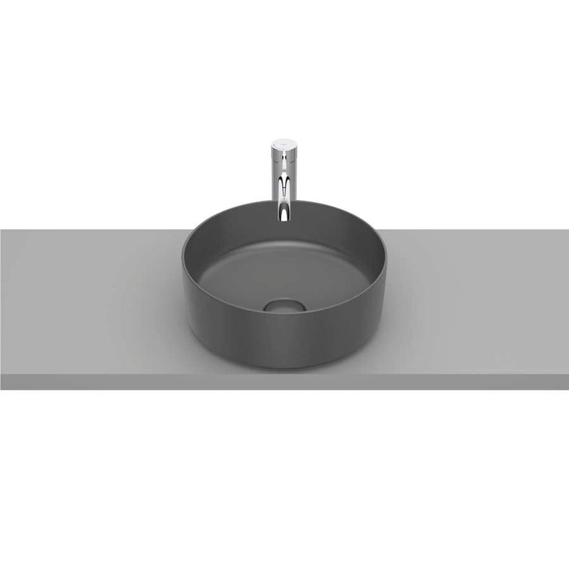 Inspira Over countertop FINECERAMIC® basin in onxy 370 x 370 x 140 mm