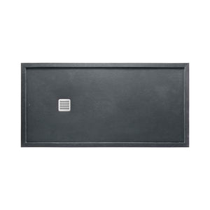 Terran Superslim STONEX® shower tray with frame in slate 1200 x 700 x 38 mm