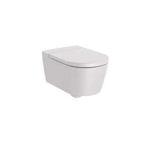 Inspira ROUND - Vitreous china Rimless wall-hung WC with horizontal outlet in pearl 370 x 560 x 440 mm