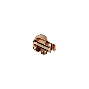 Aqua round water inlet 1/2" connection in rose gold with shower bracket