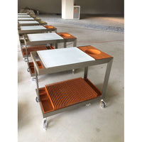 Chef Tino Light Trolley - Orange/Brushed Stainless Steel