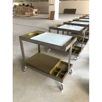 Chef Tino Light Trolley - Green/Brushed Stainless Steel