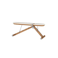 BANKA - Advance Exercise Bench - Stainless Steel/Natural Walnut/Beige