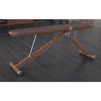 BANKA - Advance Exercise Bench - Stainless Steel/Natural Walnut/Brown