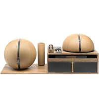 RACKA - Fitness Accessory Set - Stainless Steel/Natural Walnut/Beige