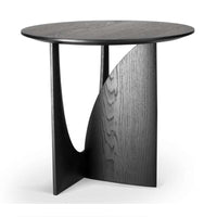 Oak Geometric Black Side Table 510 x 500 mm - Varnished