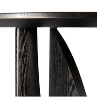 Oak Geometric Black Side Table 510 x 500 mm - Varnished