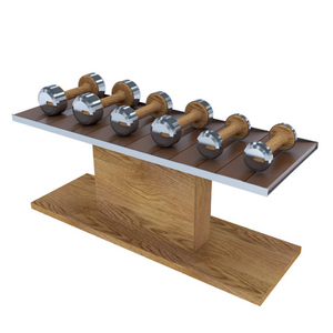 COLMIA - Ultra-Light Dumbbell Set - Stainless Steel/Natural Walnut/Brown