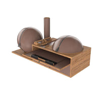 RACKA - Fitness Accessory Set - Stainless Steel/Natural Walnut/Brown