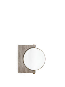 Studio Pepe - Pepe Marble Wall Mirror 30 x 250 x 250 mm - Brass/Wood Grain Marble