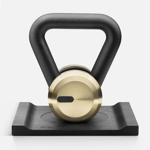 LOVA - Single Kettlebell with a Solid Wood Stand - 8 Kg - Real Bronze/ Black Ash