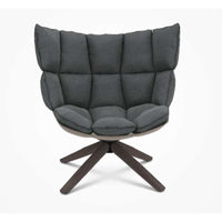 B&B Italia Husk H2G Armchair Swivel armchair with snug sides, Frame Grey oak 0378G, Fabric Lodi 2594420, Shell Dove Grey Shell 0028T