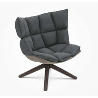 B&B Italia Husk H2G Armchair Swivel armchair with snug sides, Frame Grey oak 0378G, Fabric Lodi 2594420, Shell Dove Grey Shell 0028T