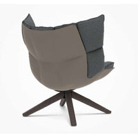 B&B Italia Husk H2G Armchair Swivel armchair with snug sides, Frame Grey oak 0378G, Fabric Lodi 2594420, Shell Dove Grey Shell 0028T