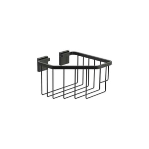 Rubik Grilled corner container in matt black 175 x 187 x 114 mm (Can be installed with screws or adhesive)