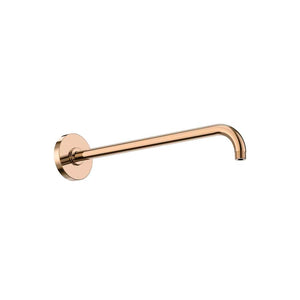Straight wall arm for shower head in rose gold