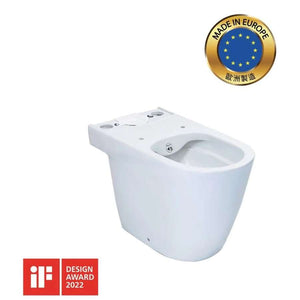 Ona Vitreous china close-coupled Rimless WC with dual outlet 360 x 420mm