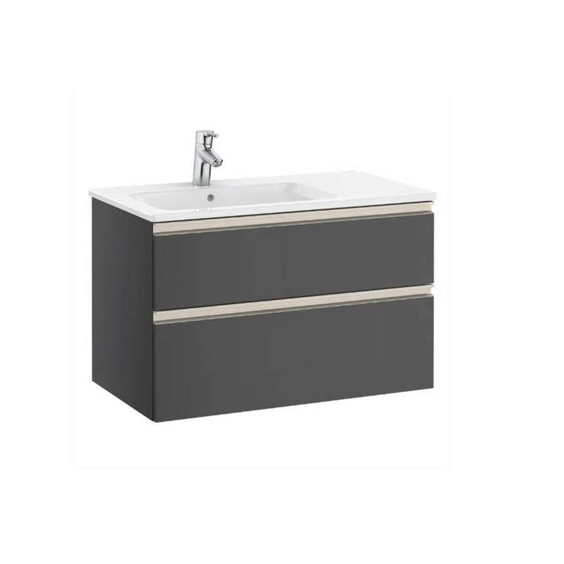 The Gap base unit 2 drawers (left side basin) in grey anthracite 805x460x537mm