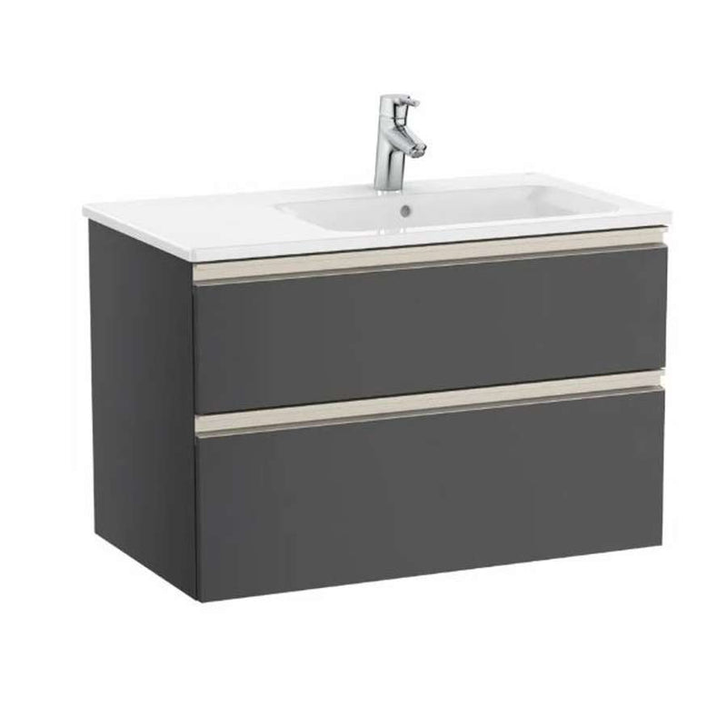 The Gap base unit 2 drawers (right side basin) in grey anthracite 805x460x537mm