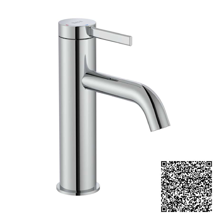 Ona Basin mixer smooth body with click clack waste