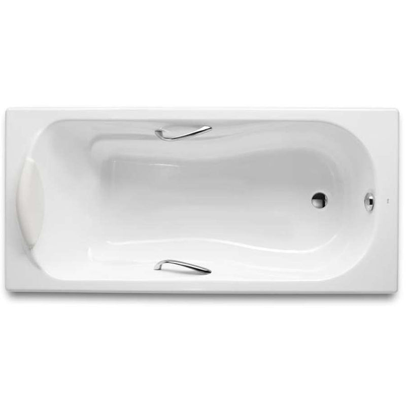 Haiti bathtub 1700 mm cast iron in white with chrome handgrip