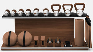 COMBO - ANA Fitness Equipment Set - Stainless Steel/Natural Walnut/Brown