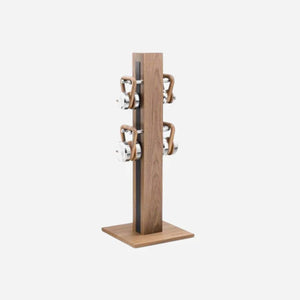 LOVA - Vertical Light Kettlebell Set - Stainless Steel/Natural Walnut/Brown