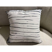 Cotton Linen Cushion Cover - 45 X 45 Cm - Black / Ivory