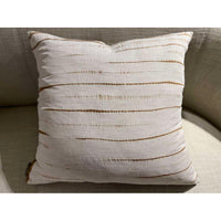 Cotton Linen Cushion Cover - 60 X 60 Cm - Ochre / Ivory