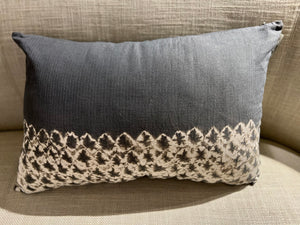 Cotton Linen Cushion Cover - 40 X 60 Cm - Silver Grey / Ivory