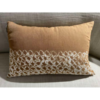 Cotton Linen Cushion Cover - 40 X 60 Cm - Ochre / Ivory