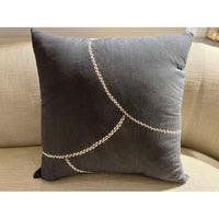 Cotton Linen Cushion Cover - 60 X 60 Cm - Silver Grey / Ivory