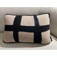 Baby Alpaca Cushion Cover - 40 X 60 Cm - Black / Light Coffee