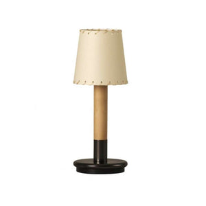 BMBTA01, Frame Bronze, Lampshade Stitched Beige Parchment, Rechargerable, with S&C DC bulb 1 W