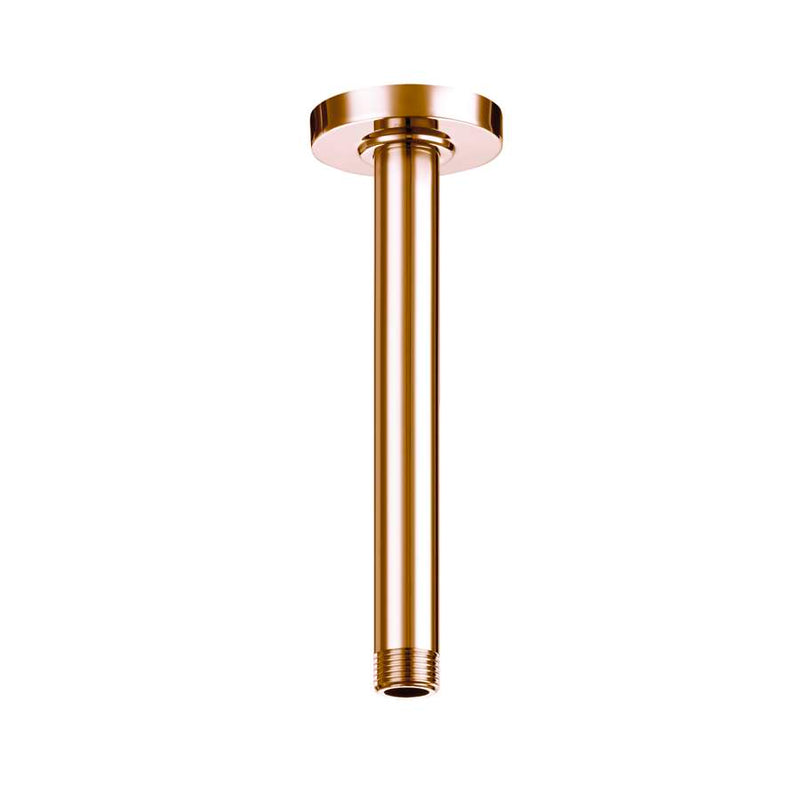 Raindream Straight ceiling arm for shower head in rose gold