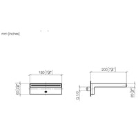 Dornbracht Mem 13430740-06 (XS-062474) Bath cascade spout for wall mounting, special mde in platinum matte and with customised radius requeted 1.5mm, edges 0.8mm