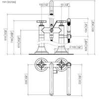 Dornbracht VAIA 25943809-00 (XS-085512) Floor-mounted Twin Handle Bath Mixer w/Handshower Set in Polished Chrome