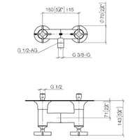 Dornbracht VAIA 26100809-00 (XS-085508) Wall-mounted Exposed Twin Handle Shower Mixer in Polished Chrome